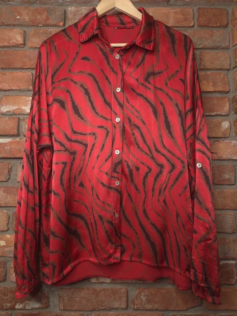 Meo Meli Made in Italy 100% Viscose Abstract Print Oversized Blouse